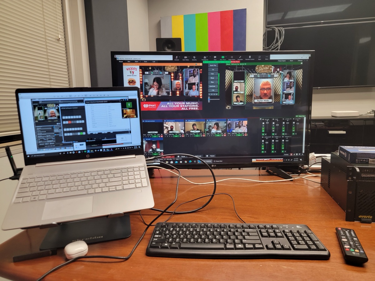 View from the TD desk during the Taylor Hicks live game show broadcast.